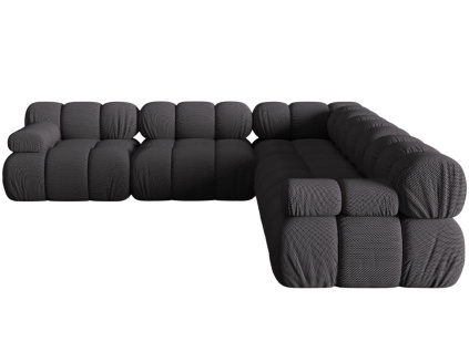 Šedá čalouněná rohová pohovka MICADONI Bellis 282 cm