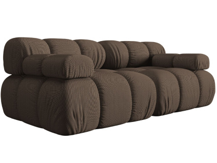 Hnědá čalouněná dvoumístná pohovka MICADONI Bellis 188 cm