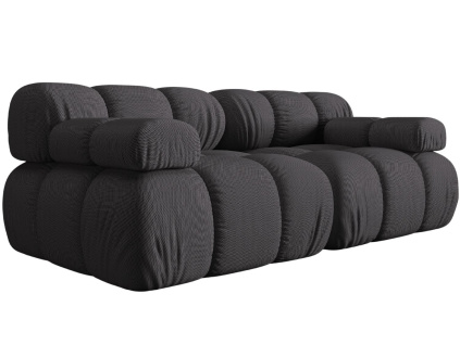 Šedá čalouněná dvoumístná pohovka MICADONI Bellis 188 cm