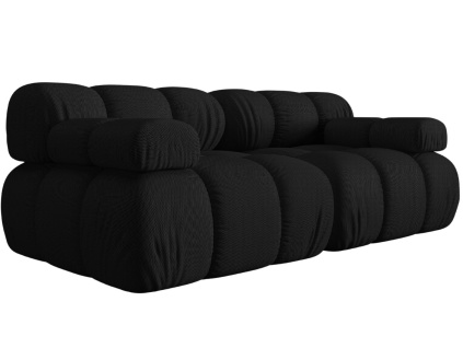 Černá čalouněná dvoumístná pohovka MICADONI Bellis 188 cm