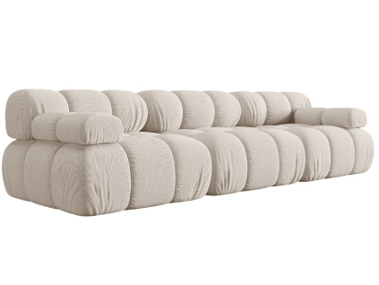 Světle béžová čalouněná trojmístná pohovka MICADONI Bellis 282 cm