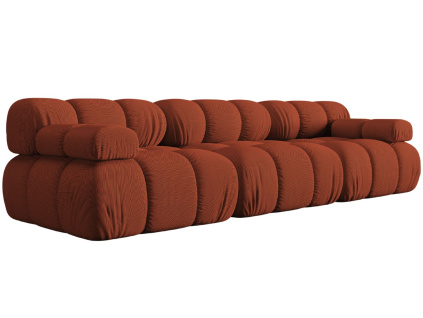 Terakotově oranžová čalouněná trojmístná pohovka MICADONI Bellis 282 cm