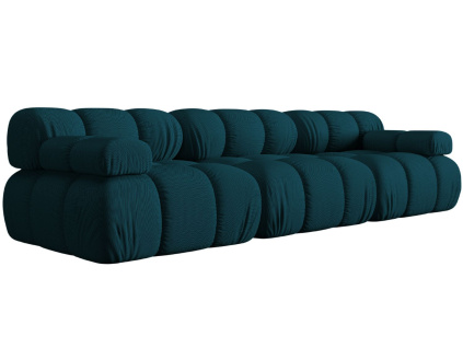 Modrá čalouněná trojmístná pohovka MICADONI Bellis 282 cm