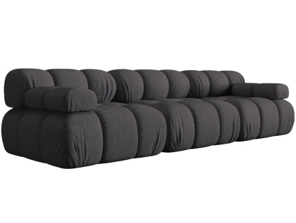Šedá čalouněná trojmístná pohovka MICADONI Bellis 282 cm