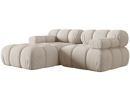 Světle béžová čalouněná rohová pohovka MICADONI Bellis 188 cm, levá
