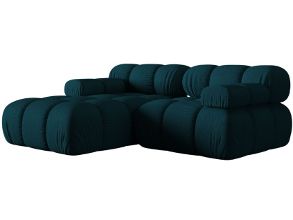 Modrá čalouněná rohová pohovka MICADONI Bellis 188 cm, levá