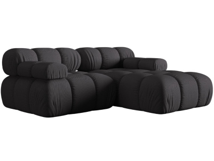 Šedá čalouněná rohová pohovka MICADONI Bellis 188 cm, pravá