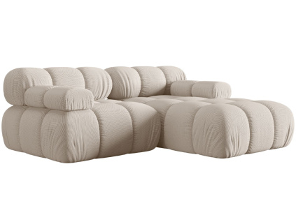Světle béžová čalouněná rohová pohovka MICADONI Bellis 188 cm, pravá