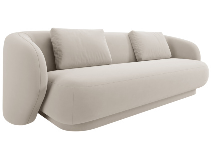 Krémově bílá sametová trojmístná pohovka Cosmopolitan Design Camden 204 cm