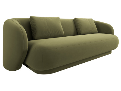 Zelená sametová trojmístná pohovka Cosmopolitan Design Camden 204 cm