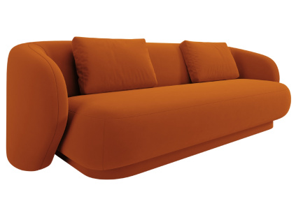 Terakotově oranžová sametová trojmístná pohovka Cosmopolitan Design Camden 204 cm