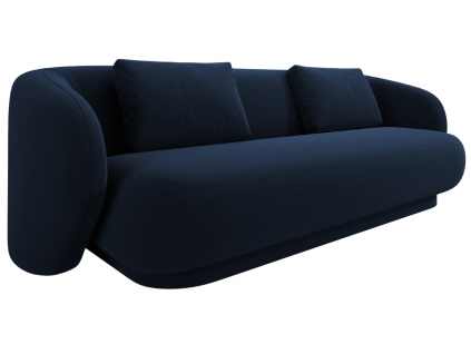 Tmavě modrá sametová trojmístná pohovka Cosmopolitan Design Camden 204 cm