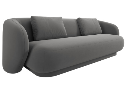 Šedá sametová trojmístná pohovka Cosmopolitan Design Camden 204 cm