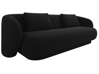 Černá sametová trojmístná pohovka Cosmopolitan Design Camden 204 cm