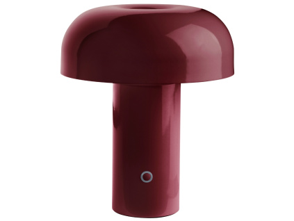 Tmavě červená kovová nabíjecí stolní LED lampa RAGGE