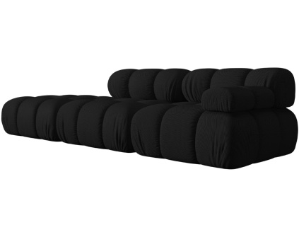 Černá čalouněná čtyřmístná pohovka MICADONI Bellis 282 cm, levá
