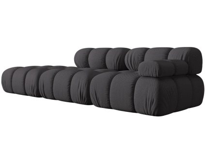 Šedá čalouněná čtyřmístná pohovka MICADONI Bellis 282 cm, levá