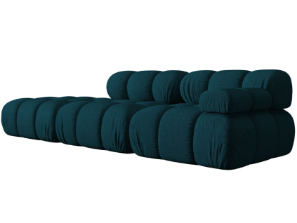 Modrá čalouněná čtyřmístná pohovka MICADONI Bellis 282 cm, levá