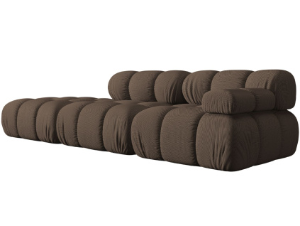 Hnědá čalouněná čtyřmístná pohovka MICADONI Bellis 282 cm, levá