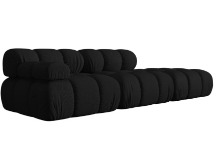Černá čalouněná čtyřmístná pohovka MICADONI Bellis 282 cm, pravá