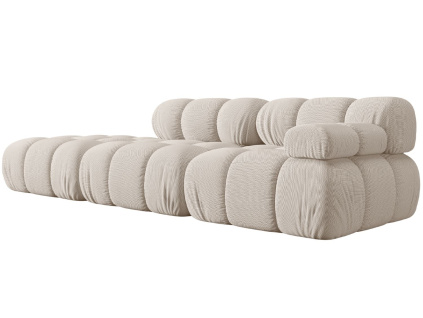 Světle béžová čalouněná čtyřmístná pohovka MICADONI Bellis 282 cm, levá