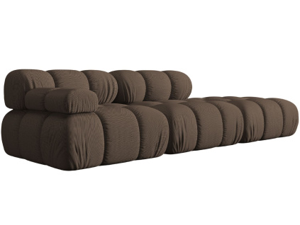 Hnědá čalouněná čtyřmístná pohovka MICADONI Bellis 282 cm, pravá