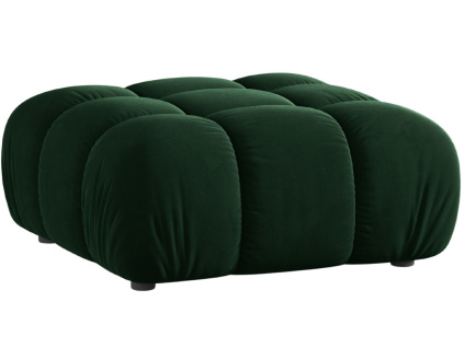 Lahvově zelená sametová podnožka MICADONI Bellis 94 x 94 cm