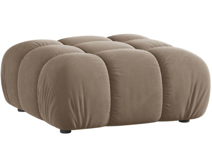 Tmavě béžová sametová podnožka MICADONI Bellis 94 x 94 cm