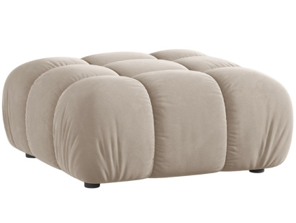 Béžová sametová podnožka MICADONI Bellis 94 x 94 cm