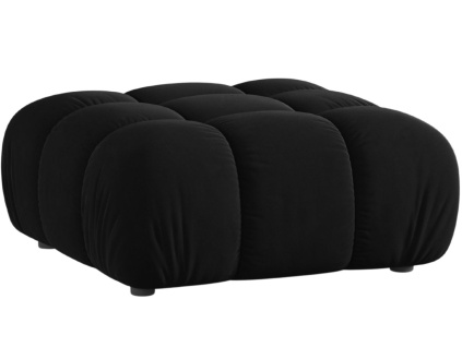 Černá sametová podnožka MICADONI Bellis 94 x 94 cm