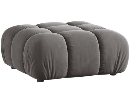 Šedá sametová podnožka MICADONI Bellis 94 x 94 cm