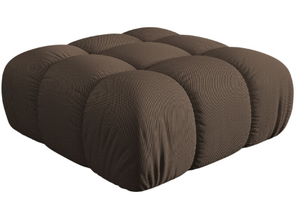 Hnědá čalouněná podnožka MICADONI Bellis 94 x 94 cm