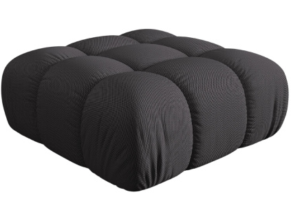 Šedá čalouněná podnožka MICADONI Bellis 94 x 94 cm