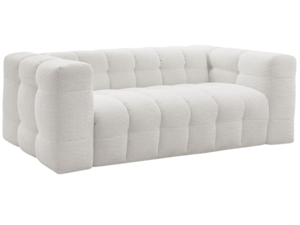 Bílá bouclé trojmístná rozkládací pohovka Cloud 228 cm