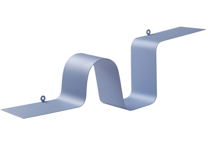 Světle modrá kovová nástěnná police CATERPILLAR 18,5 x 63,5 cm