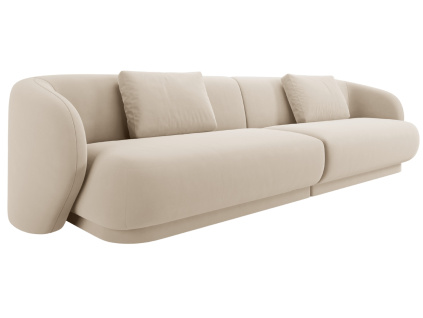 Béžová sametová čtyřmístná pohovka Cosmopolitan Design Camden 304 cm