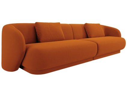 Terakotově oranžová sametová čtyřmístná pohovka Cosmopolitan Design Camden 304 cm
