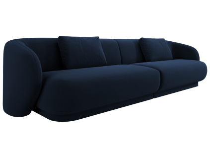 Tmavě modrá sametová čtyřmístná pohovka Cosmopolitan Design Camden 304 cm