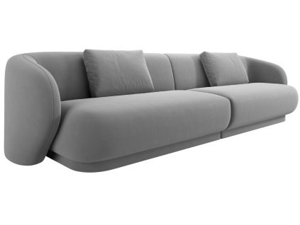 Světle šedá sametová čtyřmístná pohovka Cosmopolitan Design Camden 304 cm