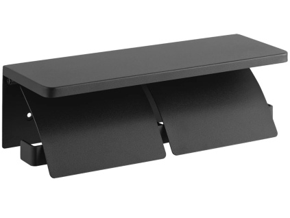 Černý kovový držák na toaletní papír Yamazaki Tower 28,5 cm