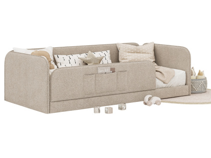 Béžová bouclé jednolůžková postel Rio 90 x 200 cm -fv-interier-25