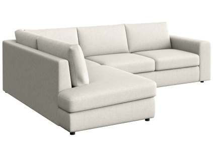 Krémově bílá čalouněná rohová pohovka Baga 297 cm, levá