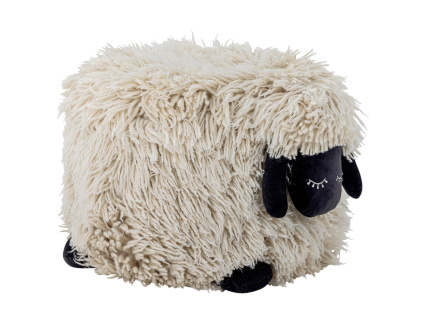 Černobílý čalouněný puf Dolly 45 x 55 cm