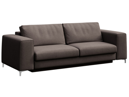 Šedá sametová trojmístná rozkládací pohovka Rene 256 cm