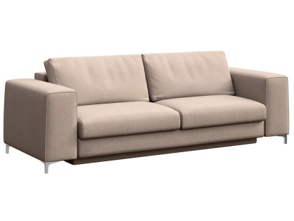 Béžová sametová trojmístná rozkládací pohovka Rene 256 cm