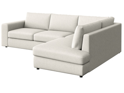 Krémově bílá čalouněná rohová pohovka Baga 297 cm, pravá