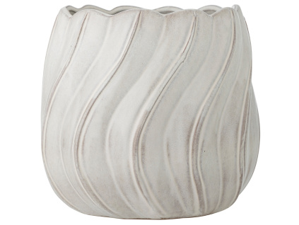 Bílý kameninový květináč bloomingville Isidora 20 cm