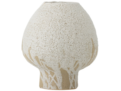 Bílá kameninová váze bloomingville Morag 19 cm