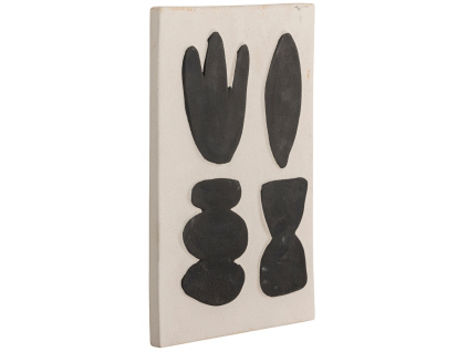 Černobílá kameninová nástěnná dekorace Bloomingville Luton 20 x 28,5 cm