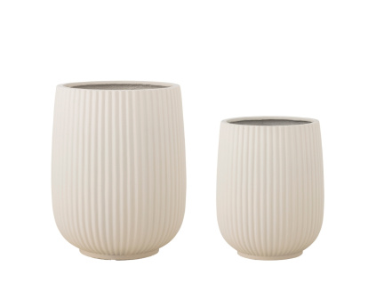 Set  dvou bílých keramických květináčů  bloomingville Selva Ø 36, Ø 45 cm
